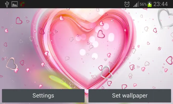 Pink Hearts Live Wallpaper android App screenshot 1