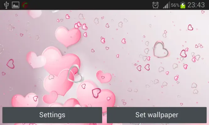 Pink Hearts Live Wallpaper android App screenshot 3